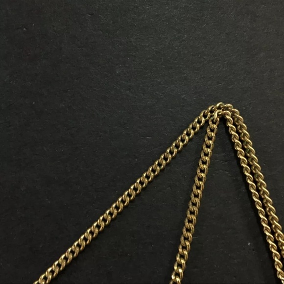 AUTH Fendi Logo Gold Tone Pendant Necklace - Picture 3 of 7